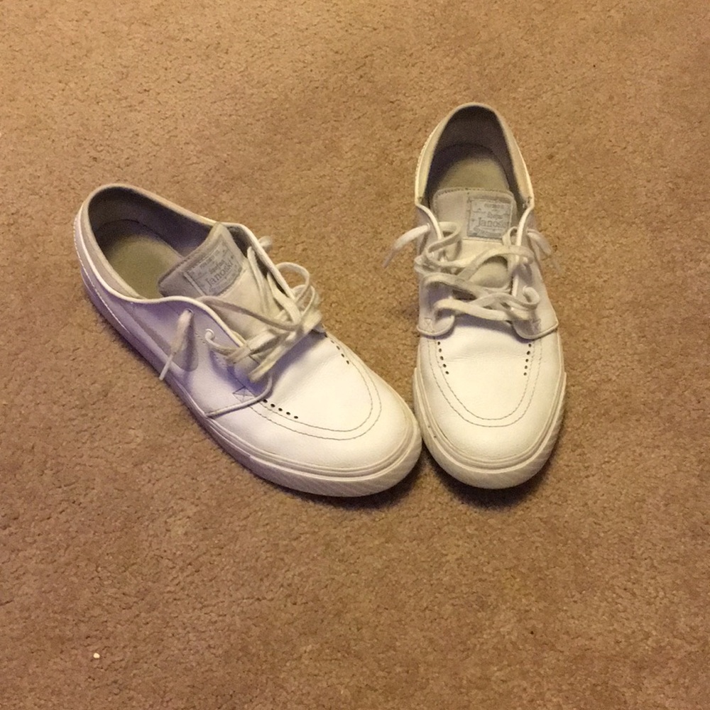 All white leather janoskis